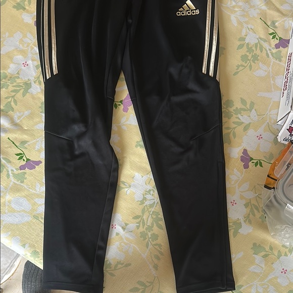 Adidas Men’s Black and Gold Track Pants - Picture 2 of 5